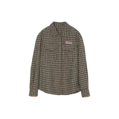 MIIDII Shirts Women's Gray And Brown Plaid