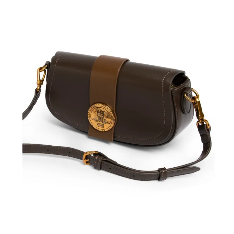 MESUCA Minnie Mouse Co branded Model Disney Collection PU Shoulder Bag Chain Crossbody Bag Women's Dark Coffee-4