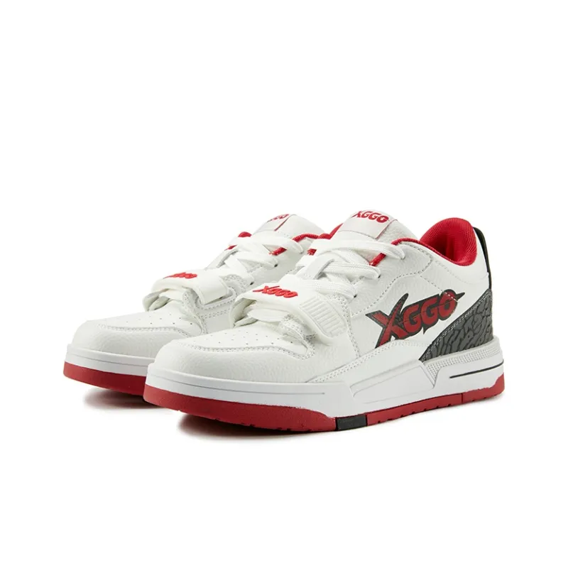XIANGGUAN XGGO Wear Resistant Slip Resistant Low Top Skateboard Shoes Unisex Red White-2