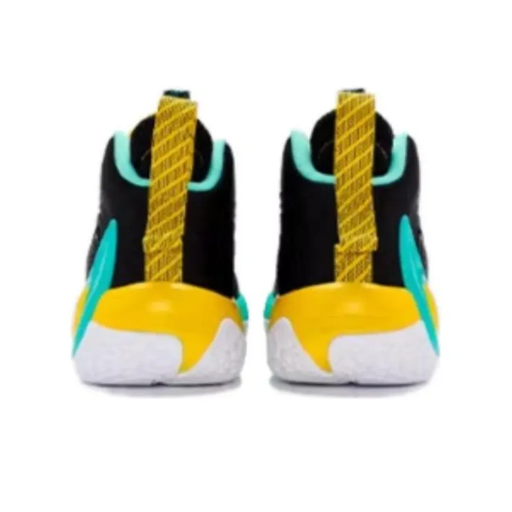 XTEP Anti Slip Wear Resistant High Top Basketball Shoes Men's Black Green-3
