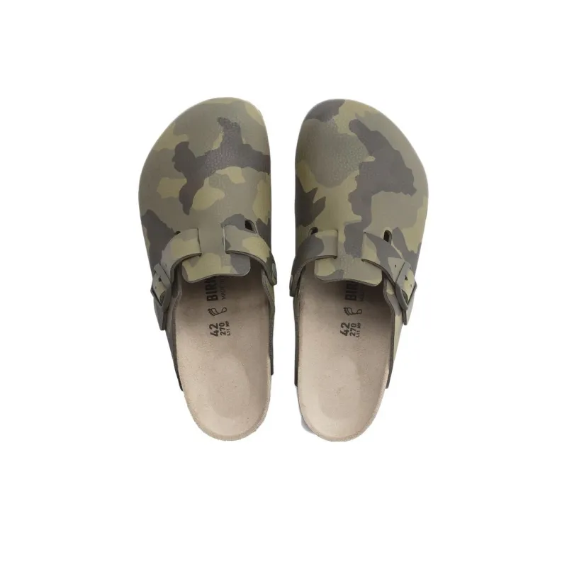 Birkenstock Wrap-toe Slippers Men's Green Camouflage Narrow Fit-3