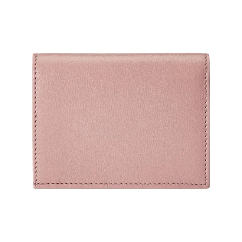 GUCCI Horsebit 1955 Leather Card Holder Wallet Women's Light Pink-2