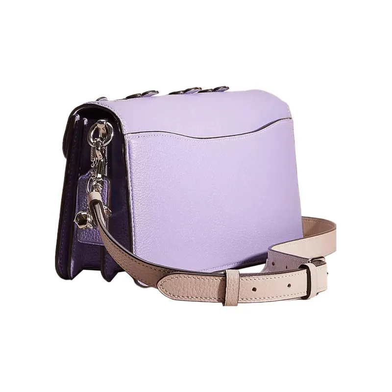 COACH Tabby Leather Messenger Bag, Handbag, Shoulder Bag Medium Size Women's Silver & Light Purple-1