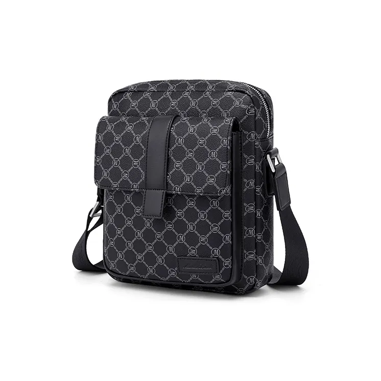 MashaLanti PVC And Synthetic Leather Backpack Briefcase Crossbody Bag Medium Size Men's Black-1