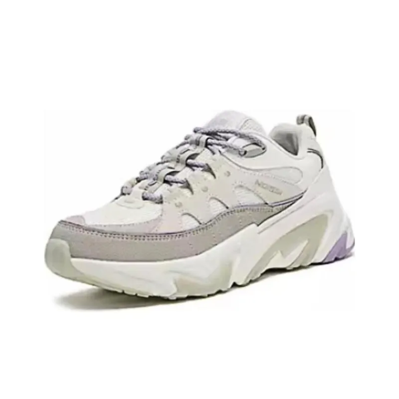 QIAODAN Anti Slip Wear Resistant Low Top Chunky Sneakers Women's Cream White-2