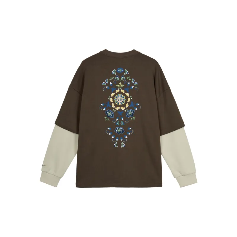 LiNing Sweatshirts Men Sparrow Umber Print-1