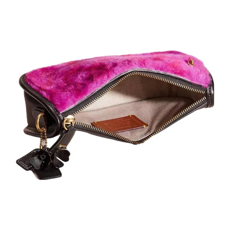COACH Swinger Glove Tanning Shoulder Bag Handbag Shoulder Bag Medium Size Women's Rose Red Purple-2