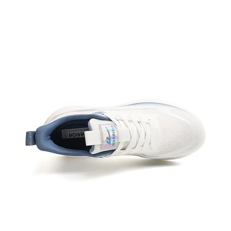 Warrior Slip Resistant Low Top Running Shoes Men's White Dusty Blue-2