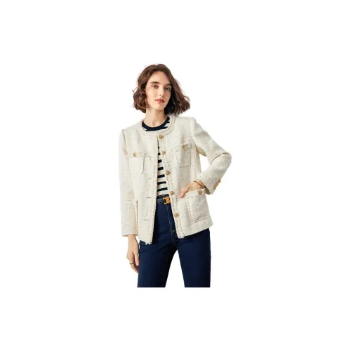 Famanxuan Jackets Women's Elegant White