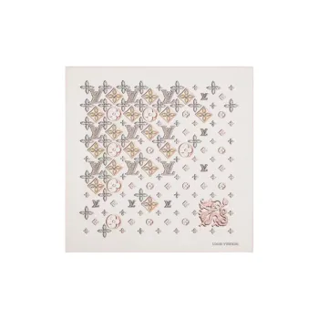 LOUIS VUITTON Silk Scarves Unisex Ecru