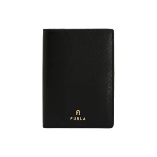 Furla Textured Leather Passport Clip Women's Black