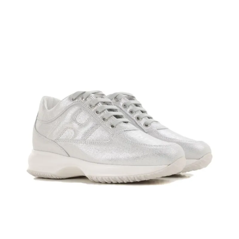 HOGAN Interactive Low Top Casual Shoes Women's Silver White-2