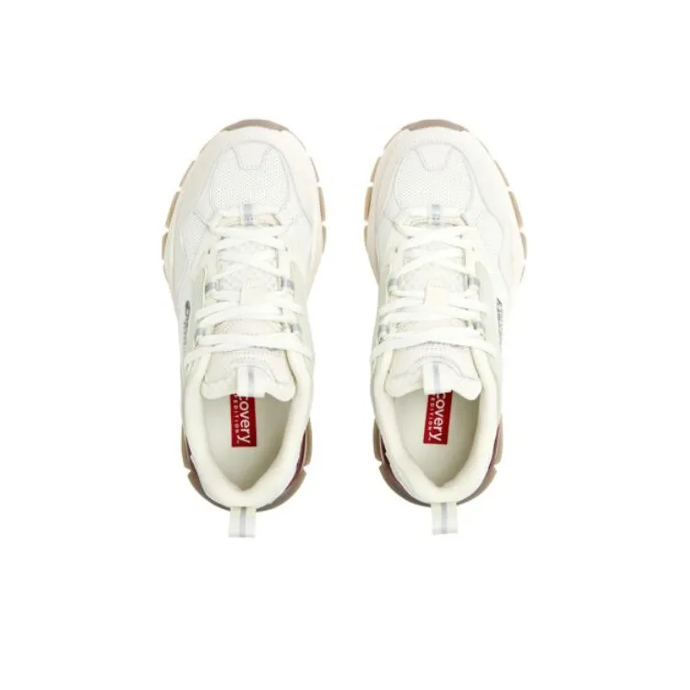 Discovery Expedition Cushioning Wear Resistant Low Top Chunky Sneakers Unisex Beige Red-3