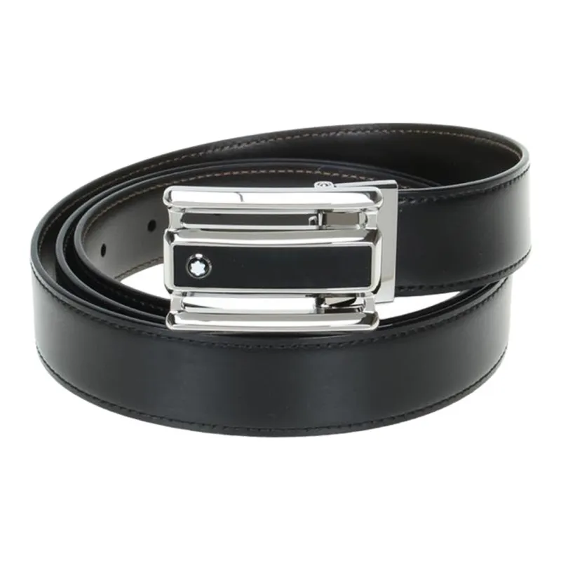 MONTBLANC Calfskin Leather Belts Men's Width 3cm Width 3cm-0