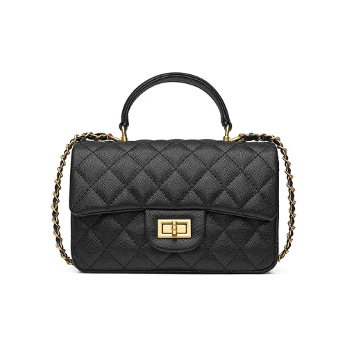 Playboy Top Grain Cow Leather Shoulder Bag, Handbag Medium Size Women's Black/Pink