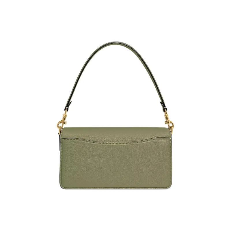 COACH Polished Pebble Leather Hobo Bag, Portable Crossbody Bag, Shoulder Bag Women's Brass Moss-2