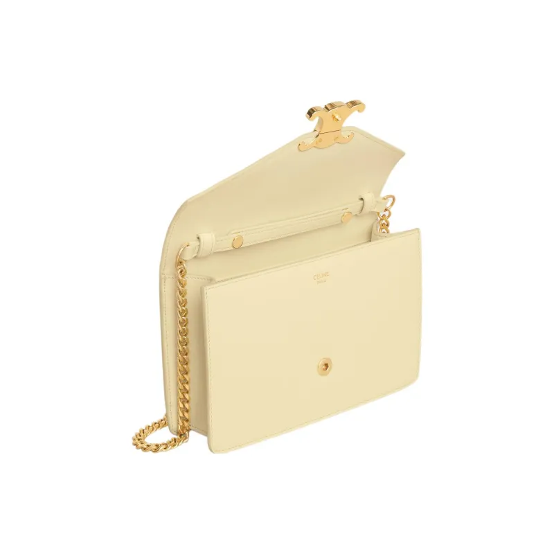 CELINE Cow Leather Wallet Regular Women's Sunshine Yellow-3