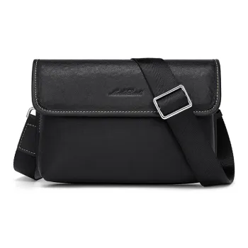 MashaLanti Cow Leather Messenger Bag Shoulder Bag Crossbody Bag Regular Men's Black