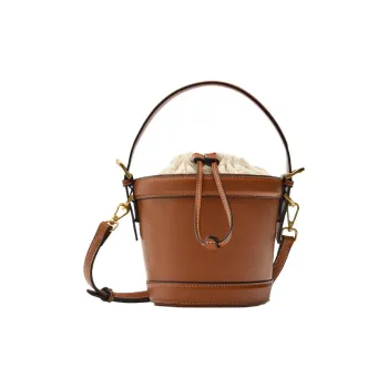 ZARA Polyurethane Bucket Bags One Shoulder Handbag Crossbody Bag Small Size Women's Yellow