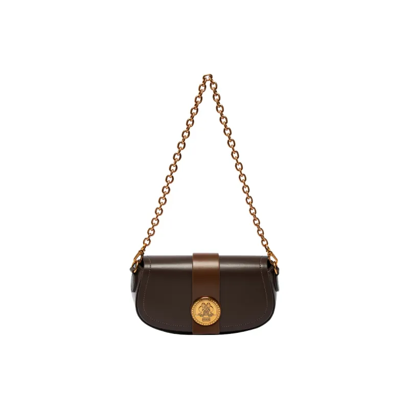MESUCA Minnie Mouse Co branded Model Disney Collection PU Shoulder Bag Chain Crossbody Bag Women's Dark Coffee-1