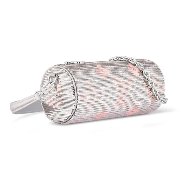 LOUIS VUITTON Papillon Pouch Silver Pink-1