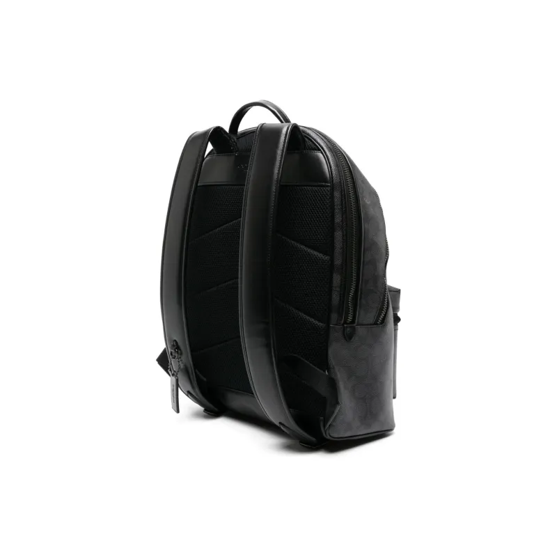 COACH Charter Artificial Leather Coated Canvas Backpack Men's Charcoal Gray-1