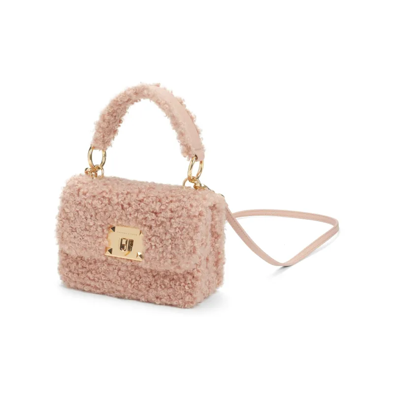 CHARLES&KEITH Fabric Small CK Bag Small Square Bag Handbag Crossbody Bag Small Size Women's Pink Pink/Camel Camel-2