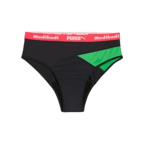 PUMA Modibodi Active Hi Cut Full Brief Underpants Women's 1 Pack Black Green