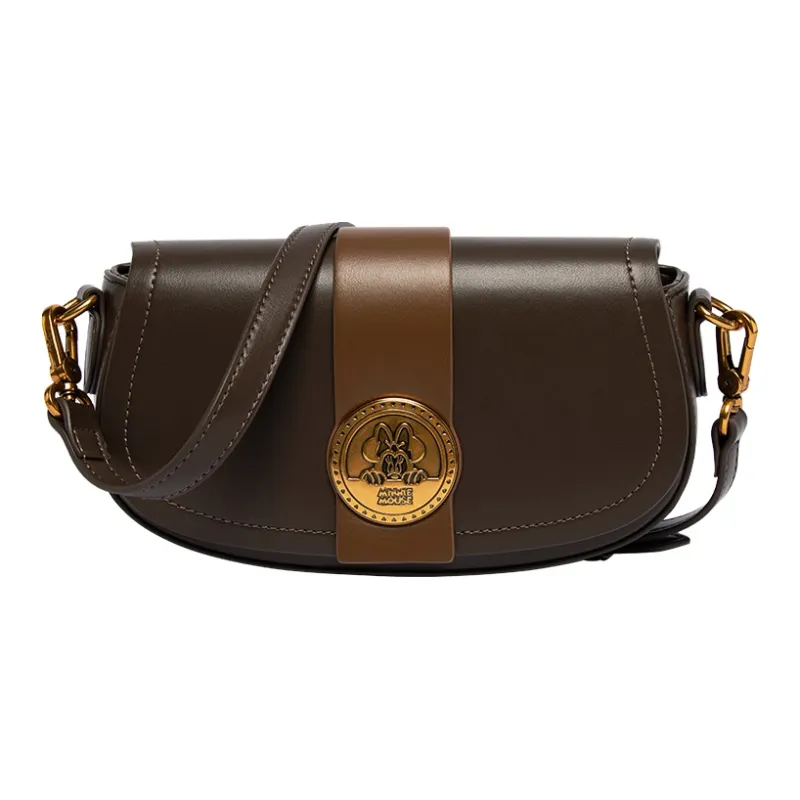 MESUCA Minnie Mouse Co branded Model Disney Collection PU Shoulder Bag Chain Crossbody Bag Women's Dark Coffee-2