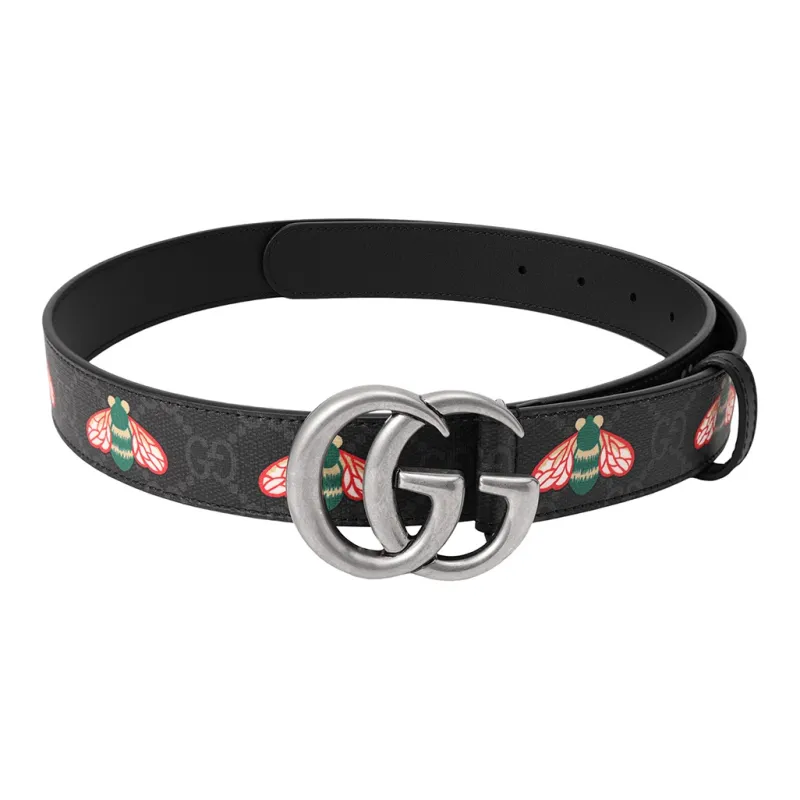 GUCCI Canvas Leather Belts Men's Width  3cm-1