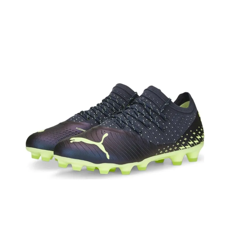PUMA Future Z 2.4 HG/AG Anti-Slip Wear-Resistant Soccer Shoes Men's Black Yellow-2