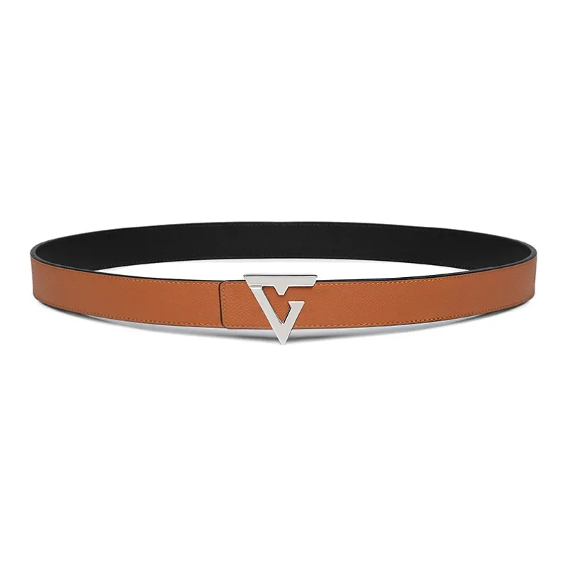 TangGuh Design Buckle Wear Resistant Cow Leather Leather Belts Men's Width 3.5CM-0
