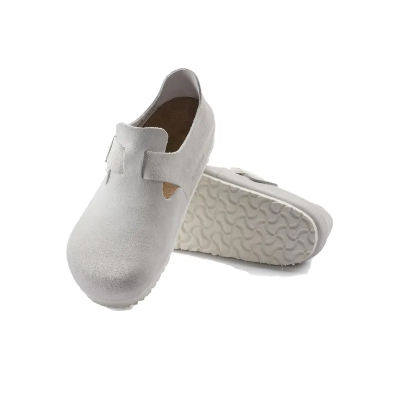 Birkenstock London Suede Leather 'Antique White'-4