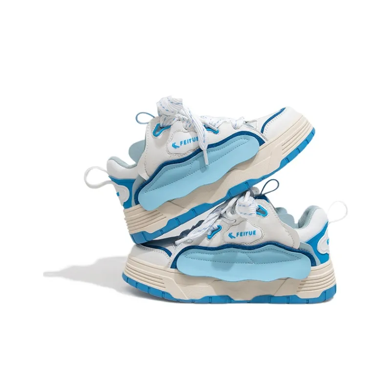 Feiyue Low Top Skateboard Shoes Women's White Blue-1