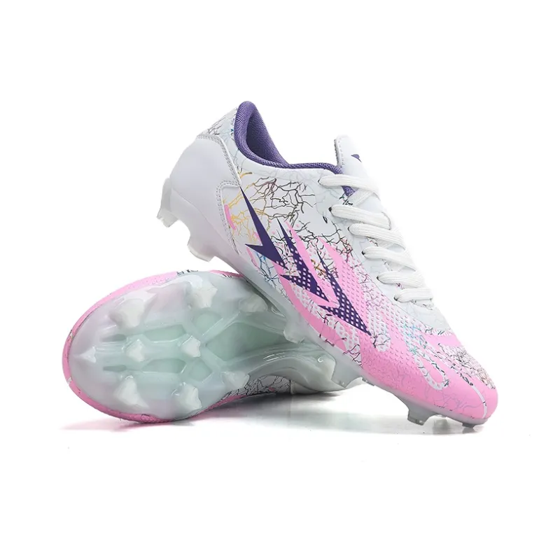 MEIKE Hundred Steps And Arrow Through The Target Soccer Shoes Unisex White Pink-5
