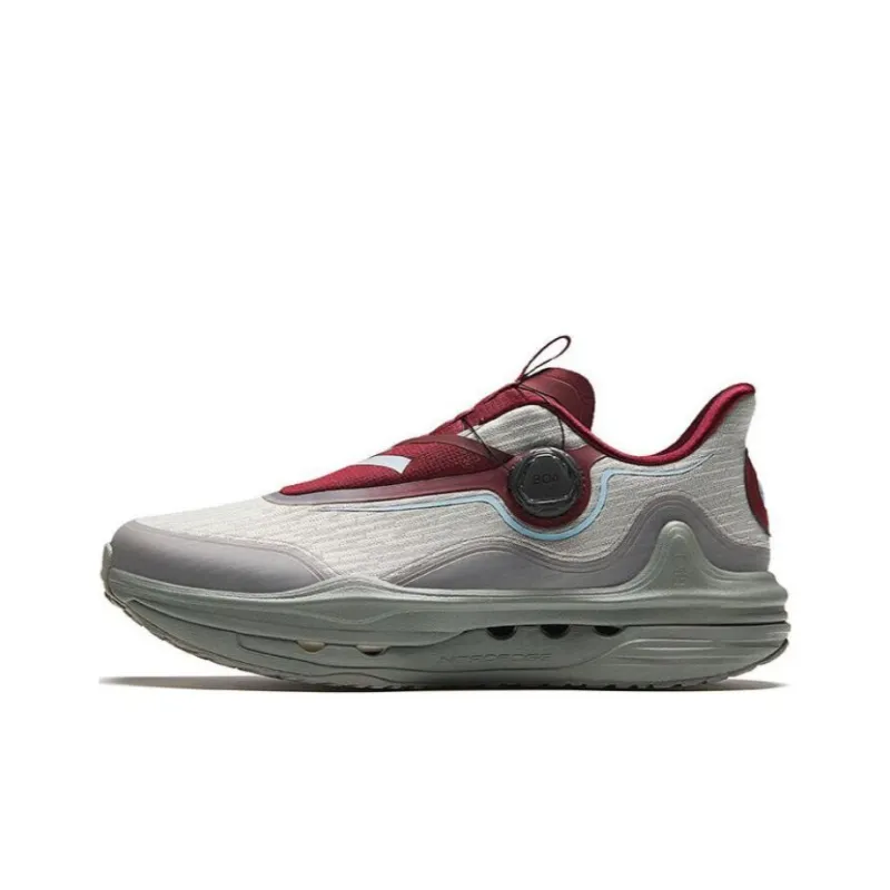 Anta Champion Series Durable Breathable Low-Top Running Shoes Men's Gray Red-0
