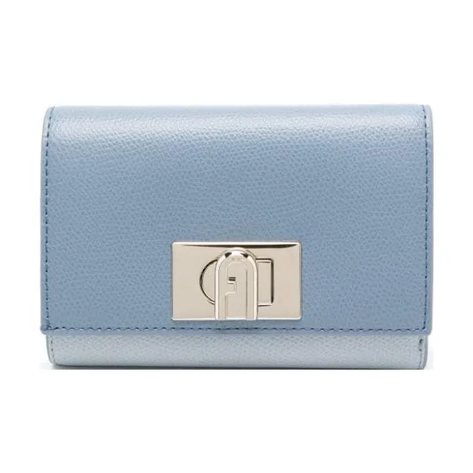 Furla 1927 Collection Calfskin Wallet Regular Women's Light Blue-0