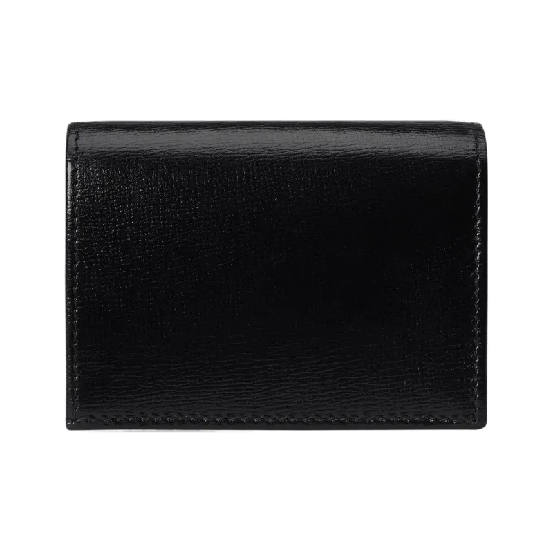 GUCCI Horsebit 1955 Leather Card Holder Wallet Women's Black-2