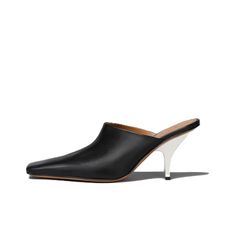 MARNI Square-toe Heeled Leather Mules-0