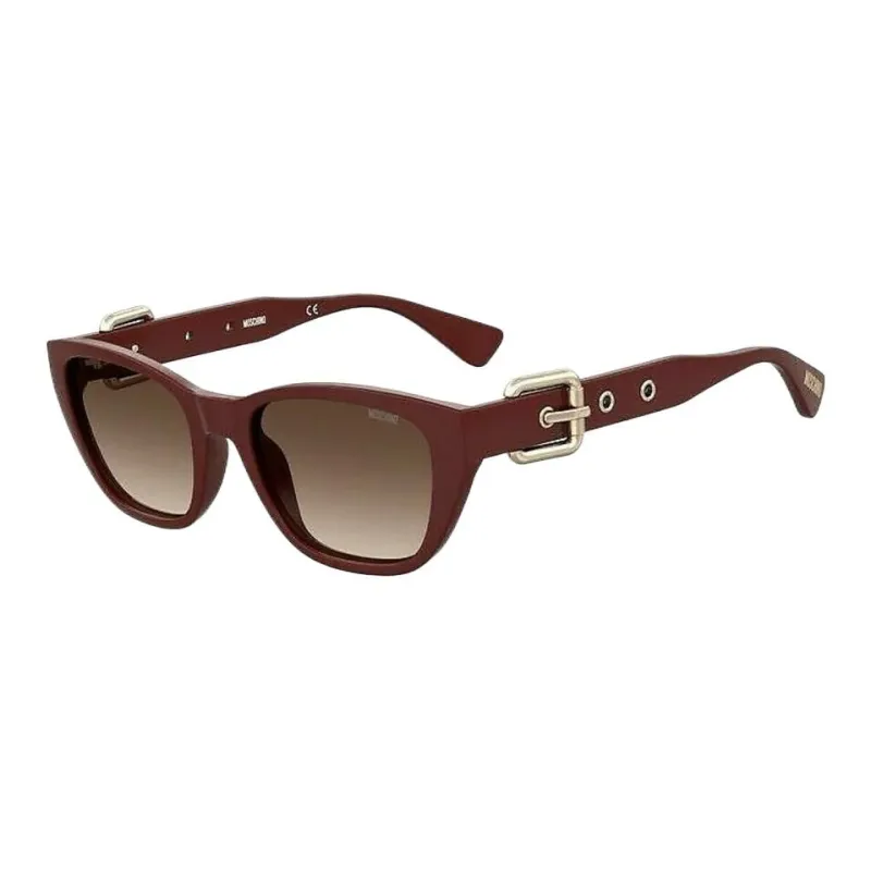 MOSCHINO Plastic Irregular Shape Sunglasses Women's Red-0