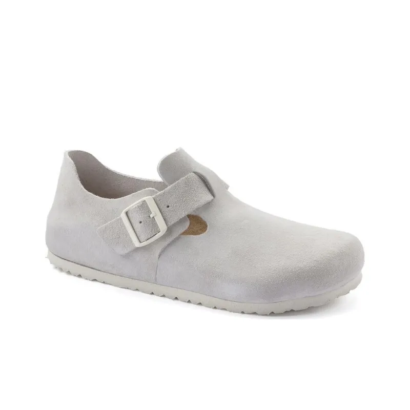 Birkenstock London Suede Leather 'Antique White'-1