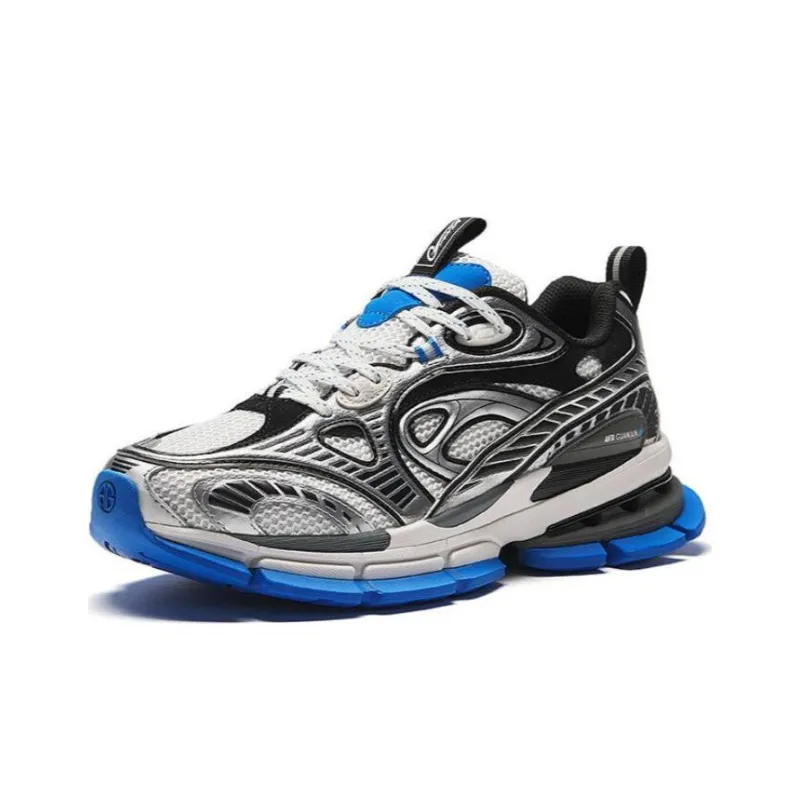 Anta Champion Series Durable Breathable Low-Top Running Shoes Men's Gray Blue-2