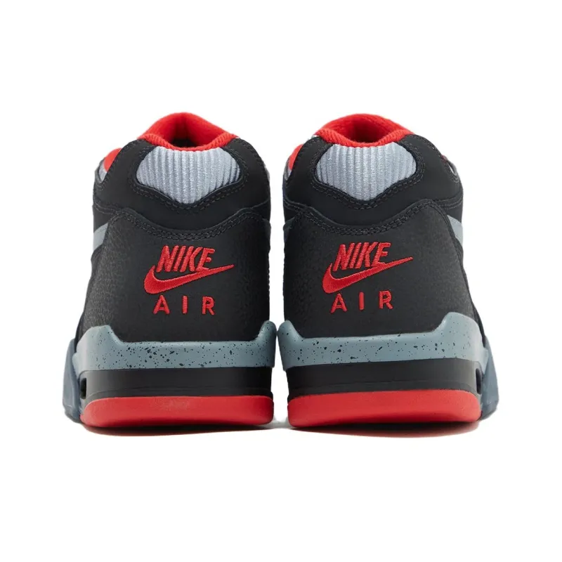 Nike Air Flight 89 Slip Resistant Mid Top Vintage Basketball Shoes Men's Black Red-3