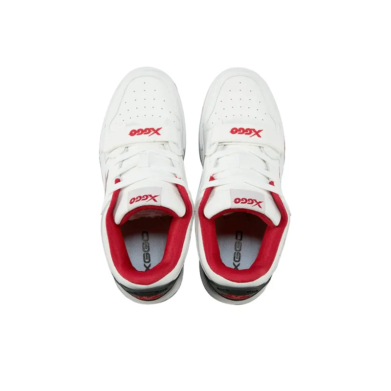 XIANGGUAN XGGO Wear Resistant Slip Resistant Low Top Skateboard Shoes Unisex Red White-4