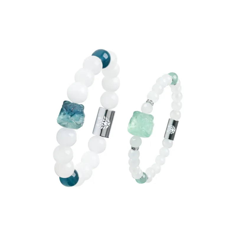 Rastaclat Chalcedony Small Lion Chinese Style Jade Bracelet Unisex-3
