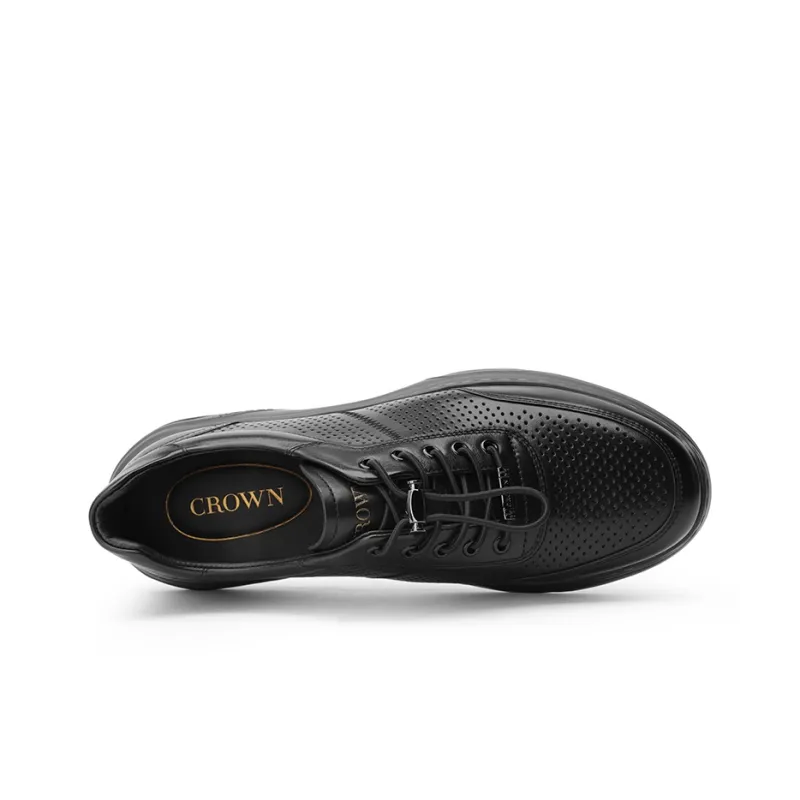 CROWN Low Top Casual Shoes Men's Black One Yard Larger-2