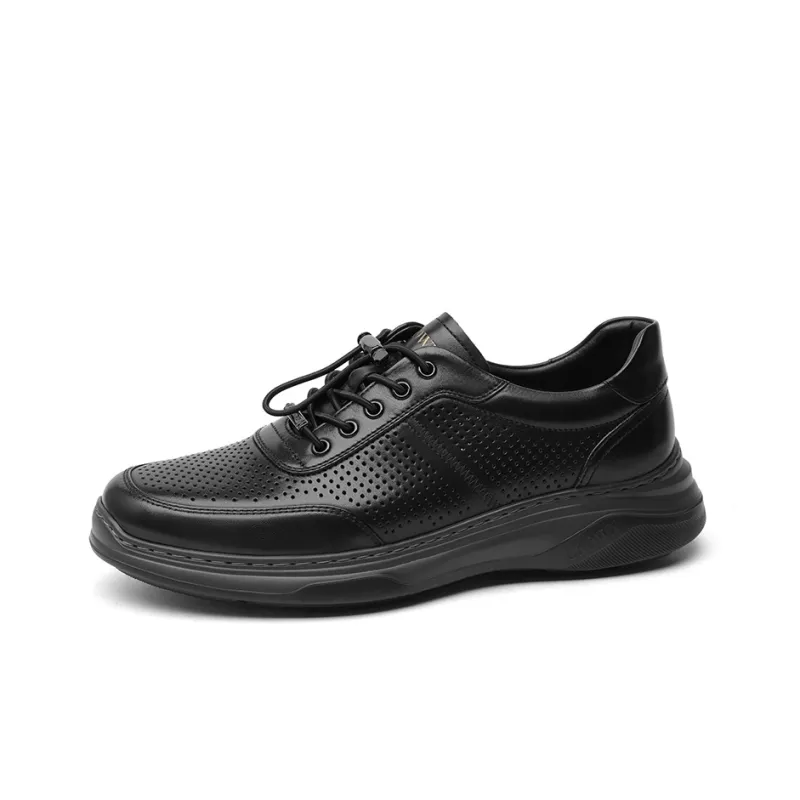 CROWN Low Top Casual Shoes Men's Black One Yard Larger-1