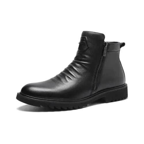 TRUMPPIPE Ankle Boots Men Black