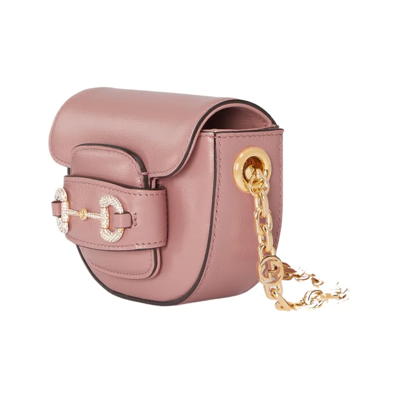 GUCCI Horsebit 1955 Leather Fanny Pack Regular Women's Pink-1