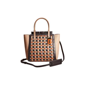 COACH Troupe Leather Tote Bag Shopping Bag Handbag Shoulder Bag Crossbody Bag Medium Size Women's Tin/Black